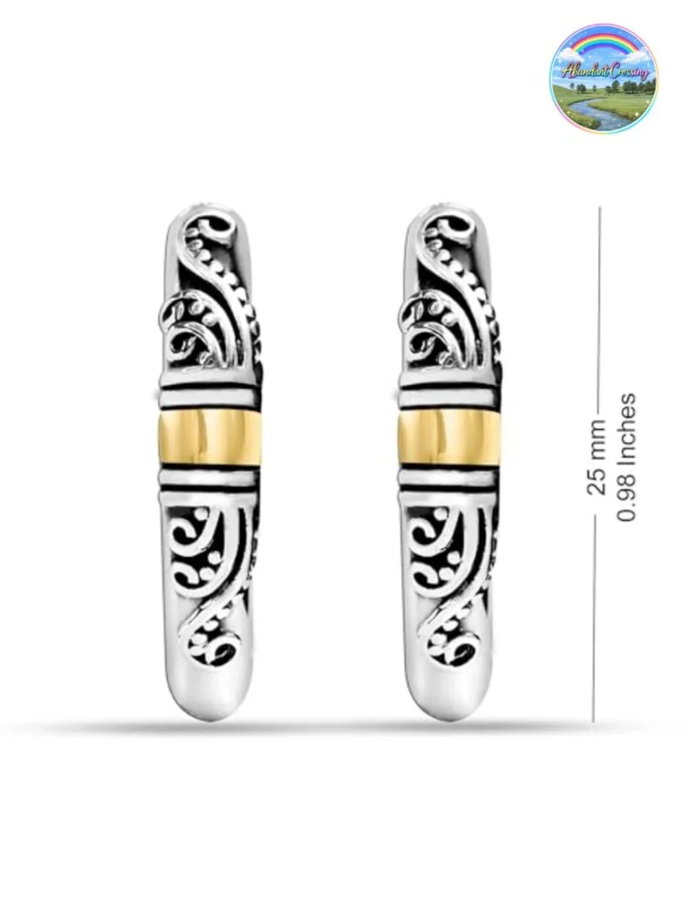 925 Sterling Silver Hoop Earrings for Women Bali Style Vintage Click Top